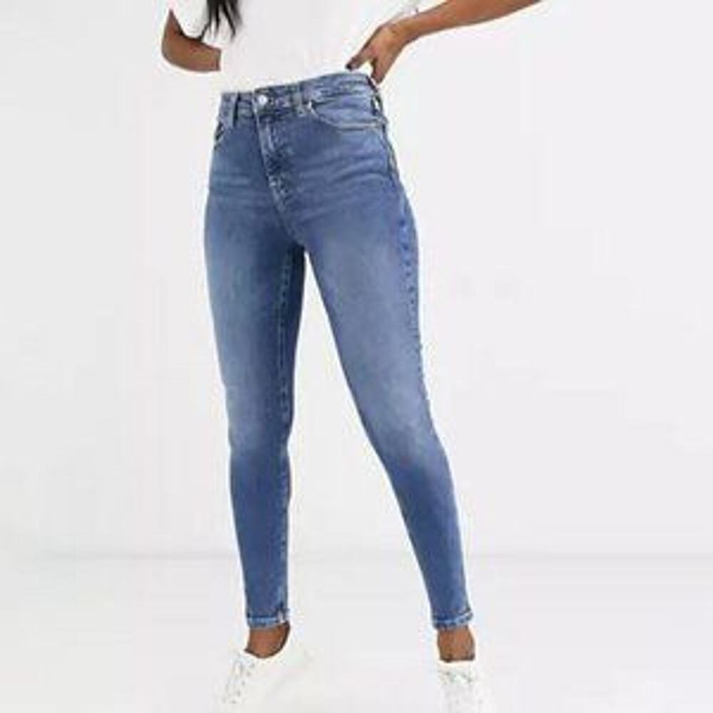 Topshop Moto Jamie Medium Wash Skinny Jeans 25